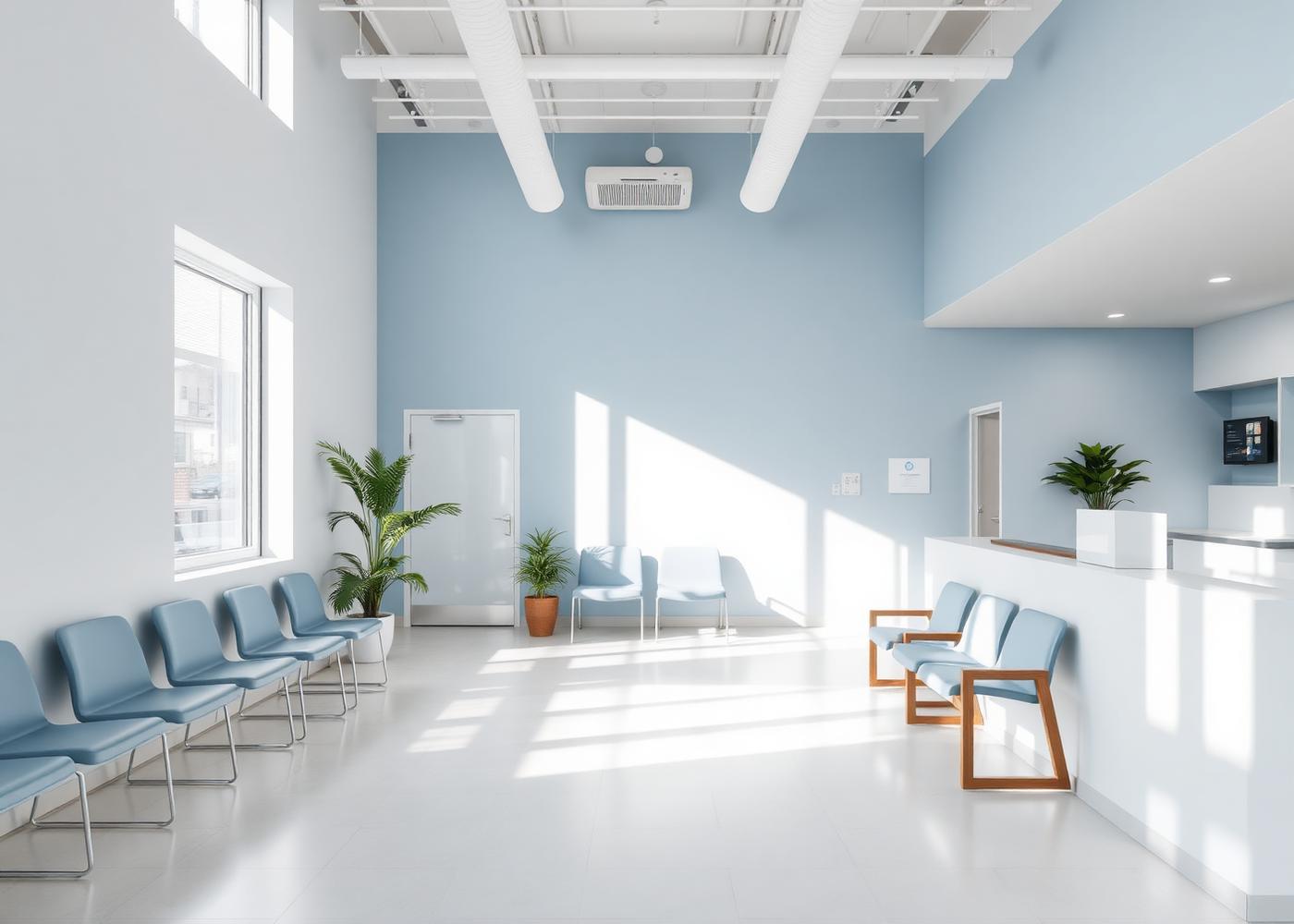 Recepción luminosa de la Clínica Hispana Perrin Beitel en San Antonio